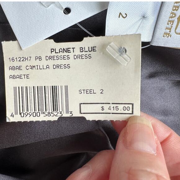 NWT Abaete Silk Gray Purple Black Camilla Sleeveless Colorblock Dress 2 - Picture 6 of 10